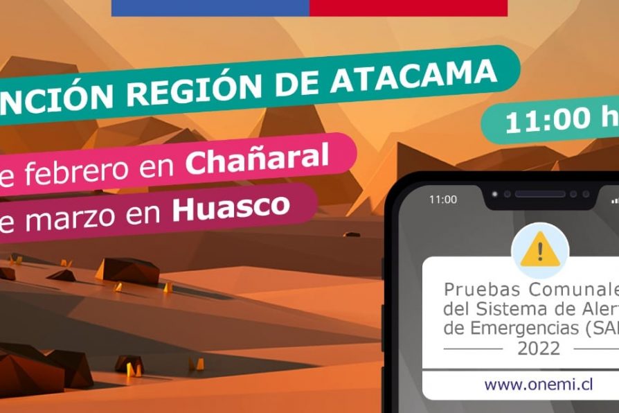 ONEMI Atacama continua con pruebas del Sistema de Alerta de Emergencia SAE en Chañaral