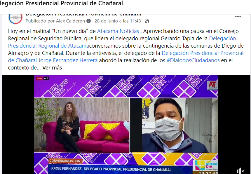 Delegado en matinal “Un nuevo día” de canal de televisión regional